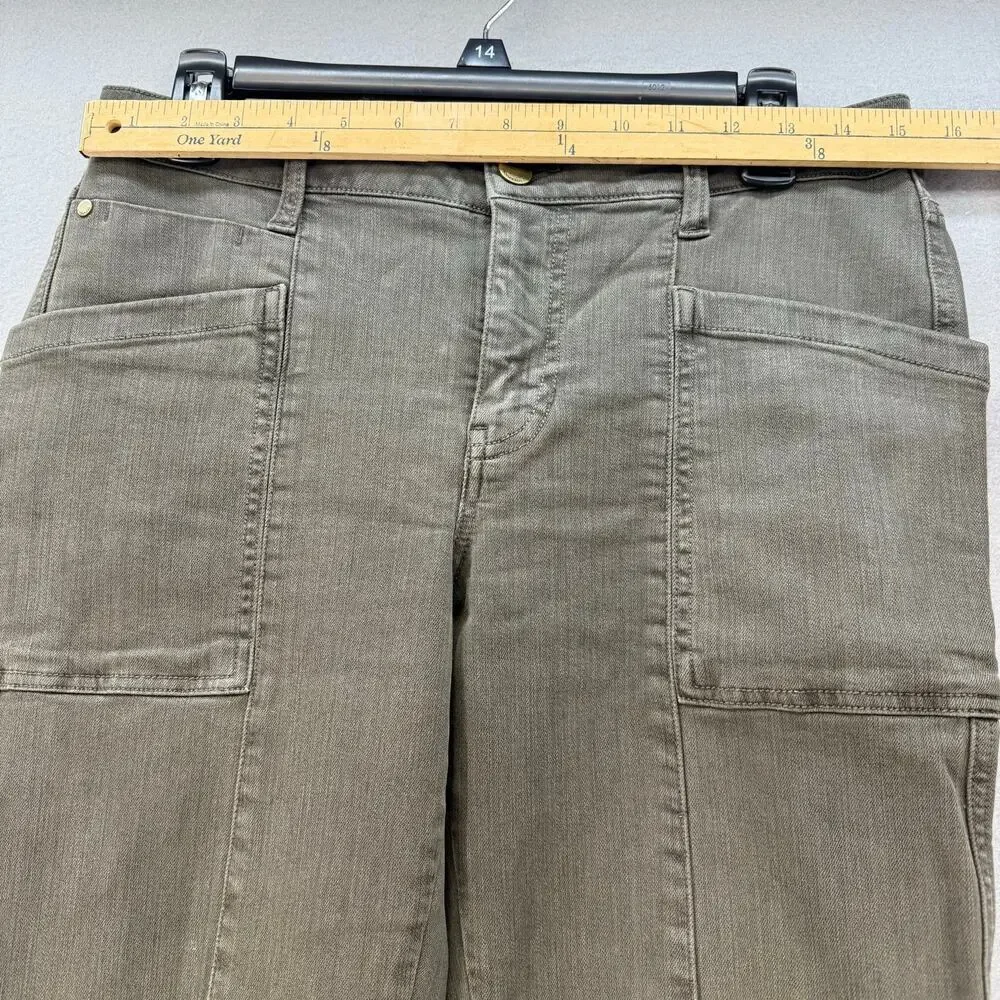 Liverpool Cargo Jeans Women's 8/29 Olive Green The Ankle Cargo Skinny Preppy - Picture 13 of 16